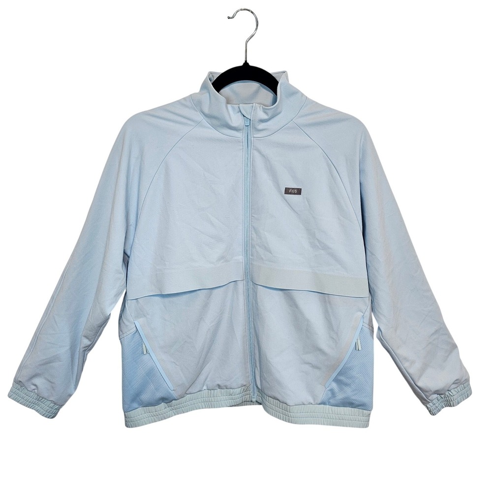 FIGS TECHNICAL SYDNEY Light Blue Full Zip Scrup Jacket Women's Size Medium